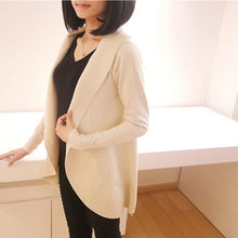 plus size women long sleeve knitted sweatercasual solid scarf collarcardigans sweaters J4U66