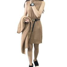 sweater women cardigans knitted cardigan two piece sweater set grey light grey khaki J4U66