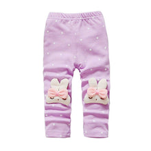 Toddler Baby Girls Kids Skinny Pants Cute Elephant Rabbit Bowknot Print Stretchy Children Warm Leggings J4U66