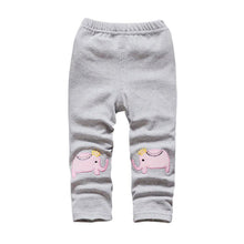 Toddler Baby Girls Kids Skinny Pants Cute Elephant Rabbit Bowknot Print Stretchy Children Warm Leggings J4U66