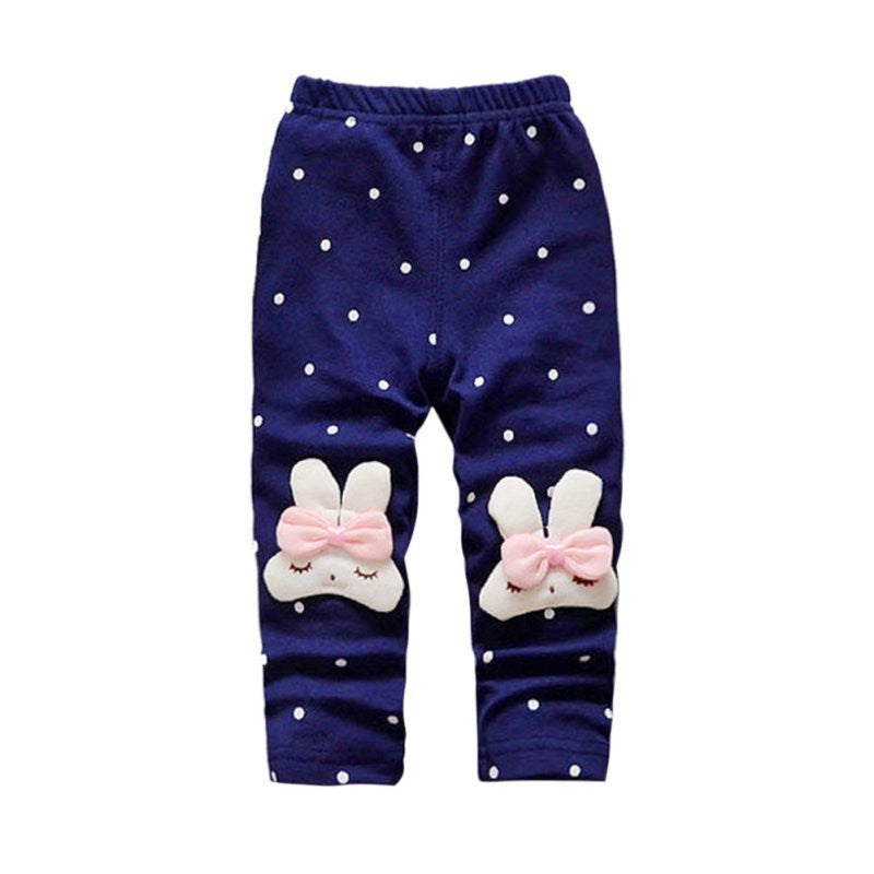 Toddler Baby Girls Kids Skinny Pants Cute Elephant Rabbit Bowknot Print Stretchy Children Warm Leggings J4U66