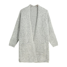 women long knitted cardigan loose open front pocket sweater poncho long sleeve casual cardigan outerwearcoat J4U66
