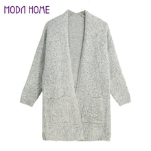women long knitted cardigan loose open front pocket sweater poncho long sleeve casual cardigan outerwearcoat J4U66