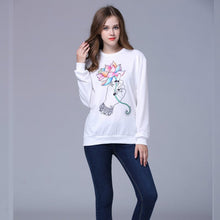Women Plus Size hoodies Animal Flower printed Casual Sweatshirt Hoody Sudaderas Sweatshirt Pullovers J4U66