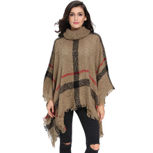women tassel sweater batwing plaid fringed pullovers women tops poncho shawl cape pull femme sweter J4U66