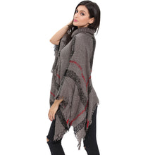 women tassel sweater batwing plaid fringed pullovers women tops poncho shawl cape pull femme sweter J4U66