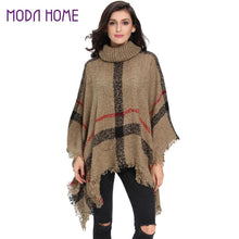 women tassel sweater batwing plaid fringed pullovers women tops poncho shawl cape pull femme sweter J4U66