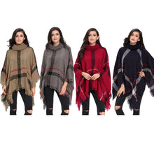 women tassel sweater batwing plaid fringed pullovers women tops poncho shawl cape pull femme sweter J4U66