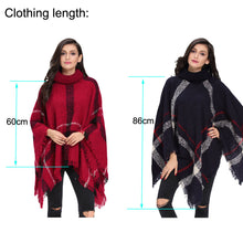 women tassel sweater batwing plaid fringed pullovers women tops poncho shawl cape pull femme sweter J4U66