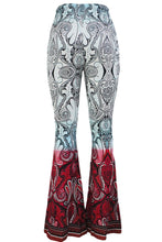 women high waist wide leg palazzo pants long pants casual flare palazzo trousers floral classic flare pants J4U66