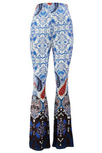 women high waist wide leg palazzo pants long pants casual flare palazzo trousers floral classic flare pants J4U66
