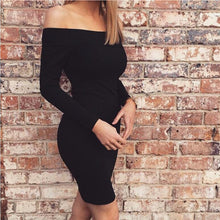 long sleeve dresses sexy off shoulder bodycon party dresses women dress warm robe vestidos plus size J4U66