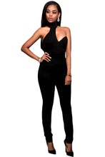 backless sleeveless sexy adult jumpsuits women catsuit black choker open solid halterneck hollow out club bodysuit J4U66