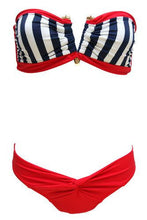 beach retro halter bikini sets back print brazilian push up bikini women swimwear biquini beach wear bathing suit J4U66