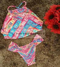 bikini brazilian sexy bandage lotus leaf edge women halter beach swimsuit maillot de bain biquini brasileiros c4 J4U66