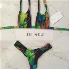 bikini sets women sexy multi color printing bikini set swimsuit swimwear push up bra halterc141 J4U66