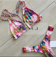 bikini sets women sexy multi color printing bikini set swimsuit swimwear push up bra halterc141 J4U66