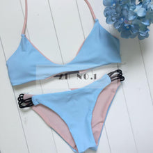 bikinis swimwear padded style swimming suit halter printed swimsuit bikinis set women high neck beachwear J4U66