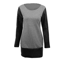 bodycon women dress contrast splicing round neck long sleeve sexy mini party dresses vestidos grey light grey J4U66