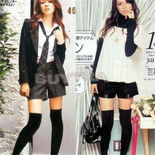Cotton Made Casual Stockings Hosiery Women Above Knee Skinny Long Stockings Women Black White Grey J4U66