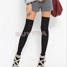 Cotton Made Casual Stockings Hosiery Women Above Knee Skinny Long Stockings Women Black White Grey J4U66
