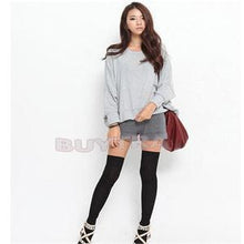 Cotton Made Casual Stockings Hosiery Women Above Knee Skinny Long Stockings Women Black White Grey J4U66