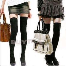 Cotton Made Casual Stockings Hosiery Women Above Knee Skinny Long Stockings Women Black White Grey J4U66