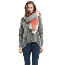 women square scarf faux cashmere pashmina contrast plaids tassels ladies scarves vintage shawl J4U66