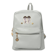 womens pu leather backpack cute rabbit ears zipped shoulder bag straps pocket school bag for teenagers girl mochila J4U66