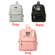womens pu leather backpack cute rabbit ears zipped shoulder bag straps pocket school bag for teenagers girl mochila J4U66