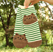 Cat Footprints Cute Cotton Socks Floor meias Women Animals Style Cat Striped Cartoon Sock J4U66