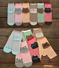 Cat Footprints Cute Cotton Socks Floor meias Women Animals Style Cat Striped Cartoon Sock J4U66