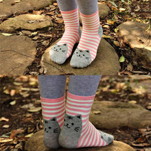 Cat Footprints Cute Cotton Socks Floor meias Women Animals Style Cat Striped Cartoon Sock J4U66