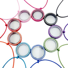 Crystal Living Memory Floating Charms Glass Round Locket Pendant Charm Necklace J4U66