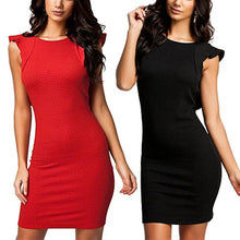 Elegant Women Ruffle Sleeve Bodycon Backless Cocktail Party Pencil Midi Dress H54 J4U66