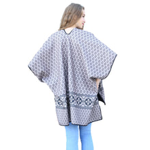 euro women knitted scarf poncho floral print shawls scarves vintage ladies warm tassel ponchos capes bolsa feminina J4U66