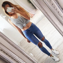 European and American Women Fashion Wild Striped Sleeveless T-shirt women clothing women tops femini T Shirts J4U66