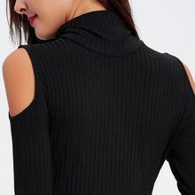 fall sexy women knit dress off shoulder turtleneck long sleeve solid bodycon pencil dress plus size women clothing J4U66