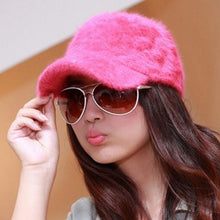 Fall Beanies Knitted Hats Rabbit Fur Cap 7 Colors Snapback Cap LadiesFashion Skullies Elegant Women Hats J4U66