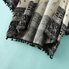 animal print women blouses open front tassel kimono cardigan long sleeve kimono casual shirt women blusas J4U66