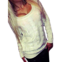 Fashion Women Long Sleeve Loose Knitted Backless Knitwear Fast Shipping J4U66