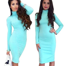 Fashion Women's Long Sleeve Dress Slim Fitted Body-con Bandage Dress J4U66