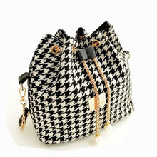 Fashion Brand Women Leather Messenger Bag Houndstooth Luxury Designer Handbags Shoulder Bag bolsos Sac a main Feminina J4U66