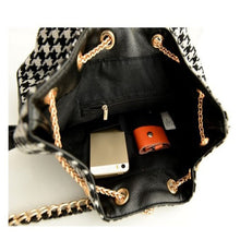 Fashion Brand Women Leather Messenger Bag Houndstooth Luxury Designer Handbags Shoulder Bag bolsos Sac a main Feminina J4U66