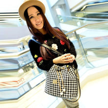 Fashion Brand Women Leather Messenger Bag Houndstooth Luxury Designer Handbags Shoulder Bag bolsos Sac a main Feminina J4U66