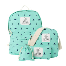 deer print women anime backpack mochila escolar shoulder school bags for teenagers girls 4pcs set canvas backpacks J4U66