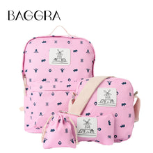 deer print women anime backpack mochila escolar shoulder school bags for teenagers girls 4pcs set canvas backpacks J4U66
