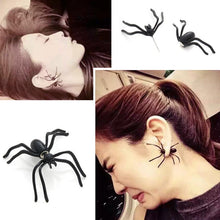 Fashion Exaggerated Gothic Punk Cool 3D Cuff Earring Stereo Black Spider Stud Earrings Animal Harajuku Stud Earrings J4U66