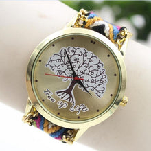 Fashion Ladies Women Tree Of Life Pattern Bracelet Watch Knitting Dial Quartz Watch  J4U66