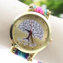Fashion Ladies Women Tree Of Life Pattern Bracelet Watch Knitting Dial Quartz Watch  J4U66